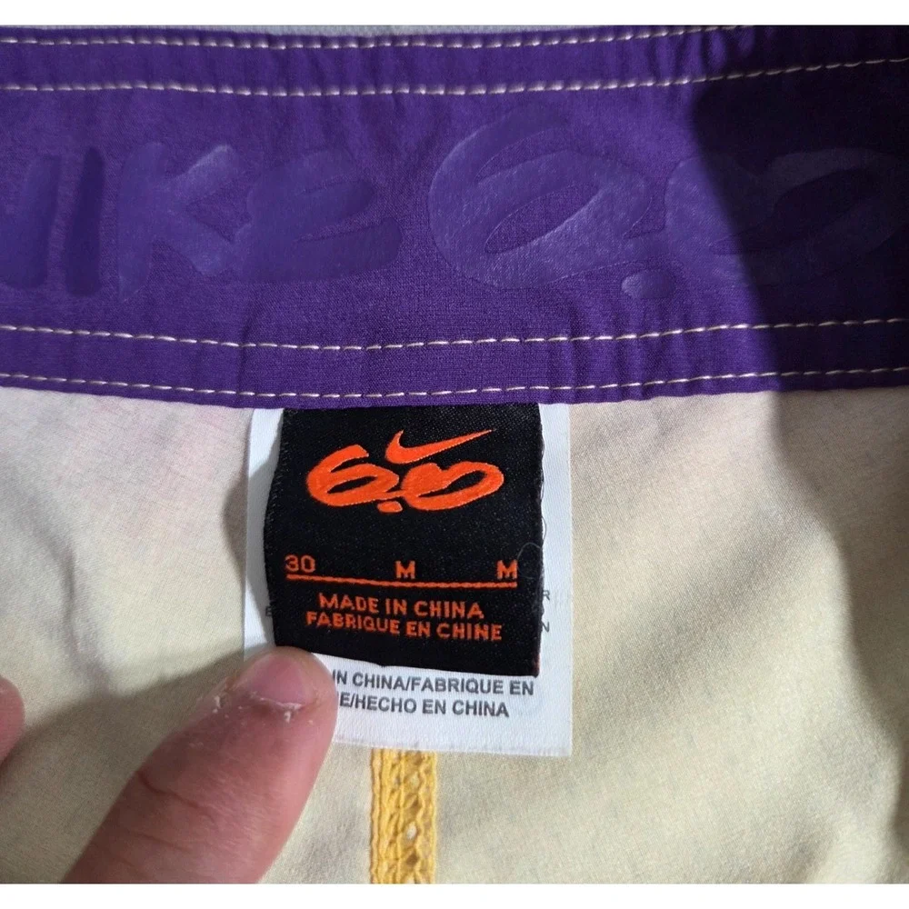 Nike 6.0 LA Lakers Shorts Mens 30 Medium Yellow Y2K Colorway Board Swim Trunks